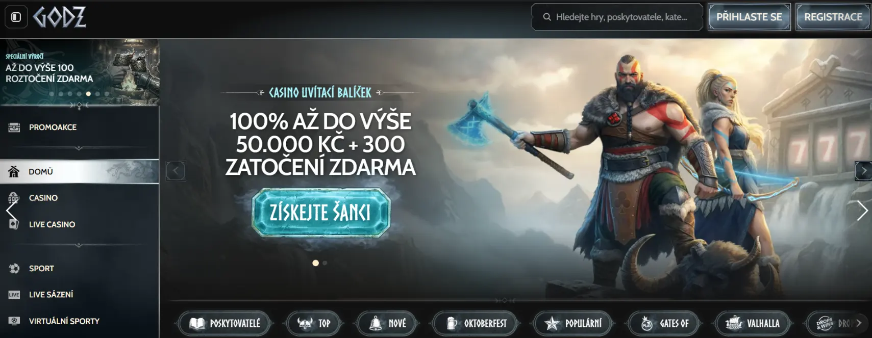 Godz Casino Screen